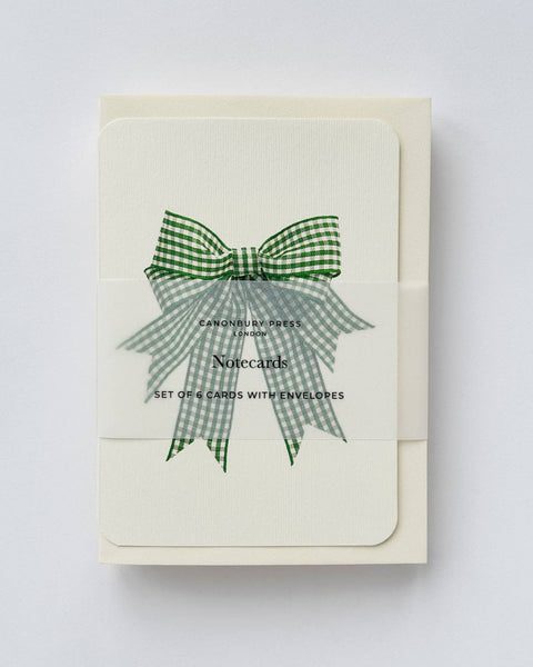 Double Tail Green Gingham Bow Birthday Card by Canonbury Press