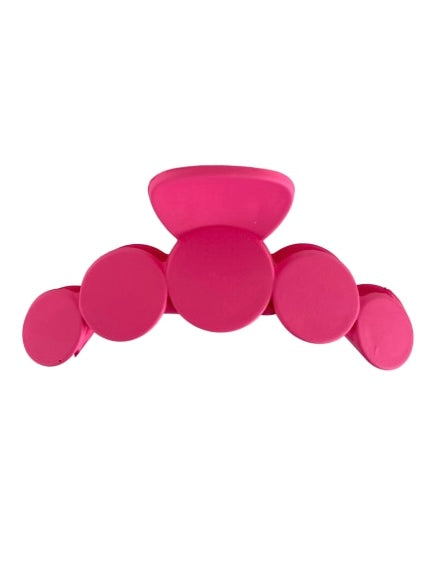 Pink Bubble Matt Hair Claw by Black Colour