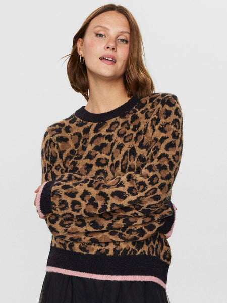 Leopard Cropped Knit by Numph