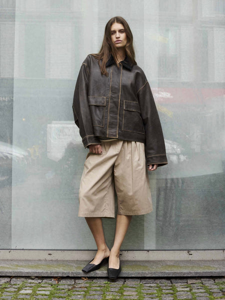 Chocolate Leather Jacket by Soaked