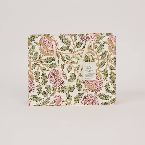 Pink Block Printed Gift Bags (Medium)