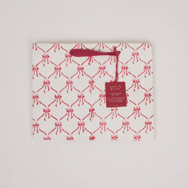 Medium- Red Block Print Paper Gift Bags