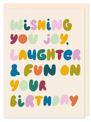 Wishing You Joy, Laughter and Fun Card by Raspberry Blossom