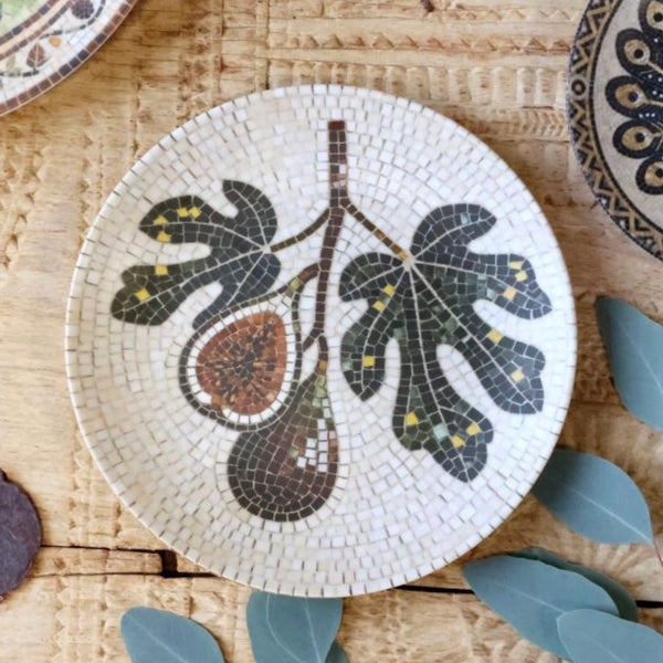 Mosaic Fig Branch Plate by Chic Antique