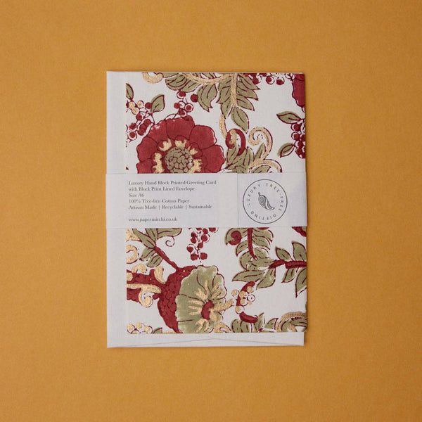 Wild Rose Winter Red Card