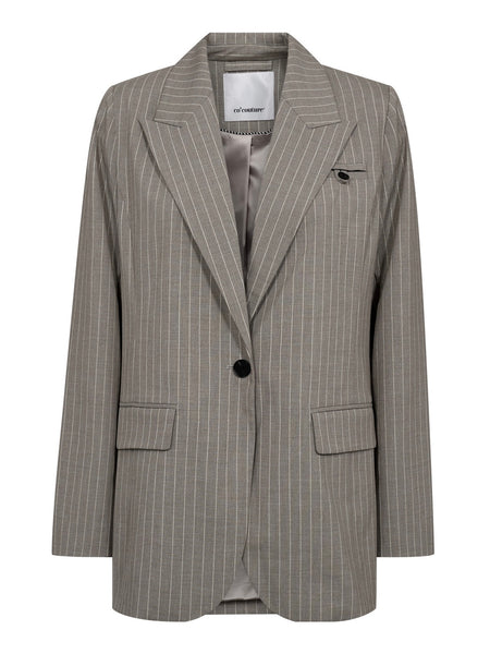 Mink Pinstriped Fitted Blazer by Co Couture