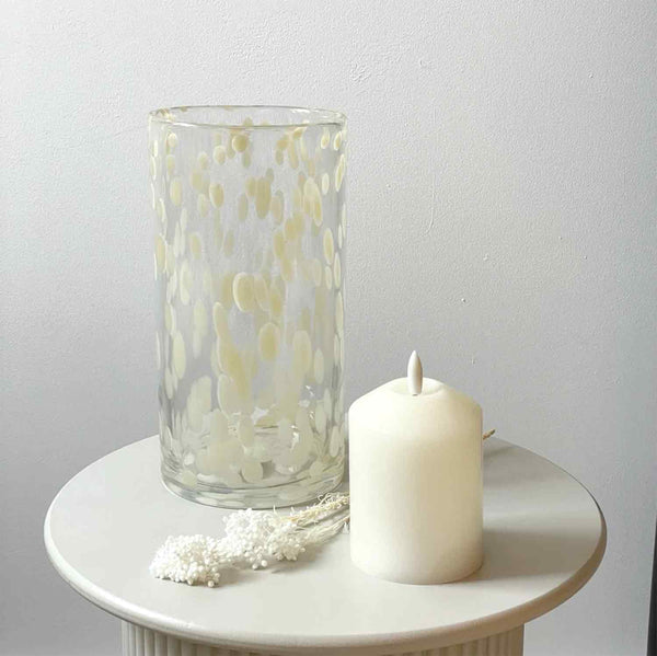 Yellow Marble Glass Vase