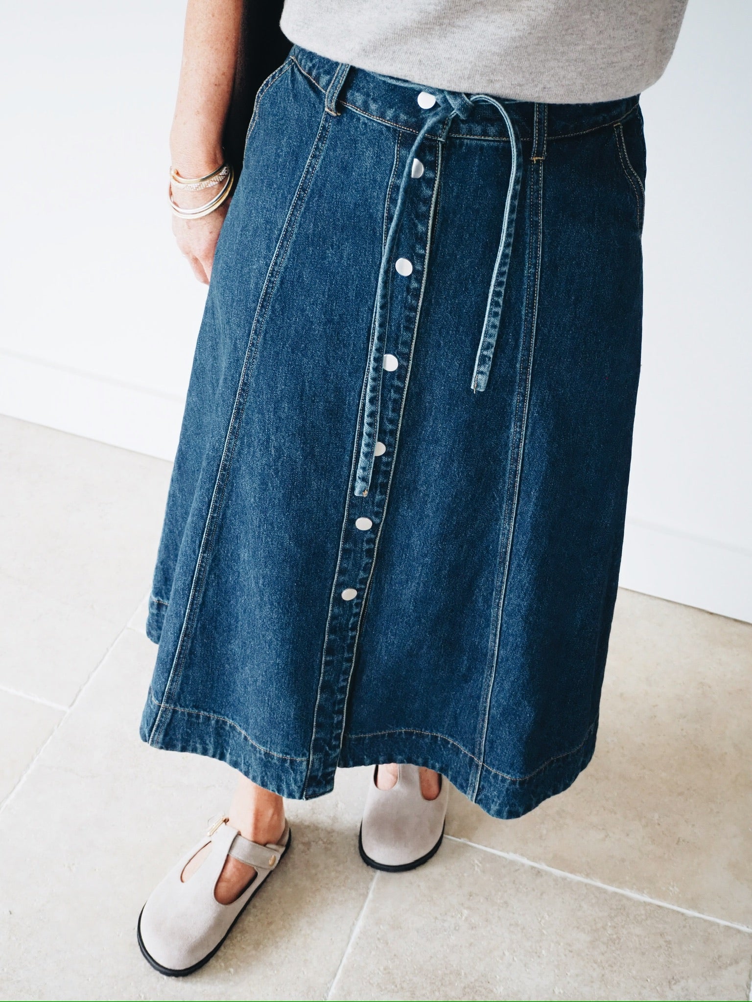 Dark Blue Denim Skirt by B Young