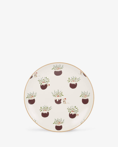 Christmas Puddings Stoneware Plate