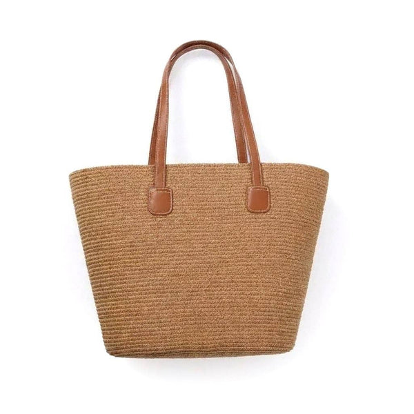 Dark Natural Shoulder Beach Bag