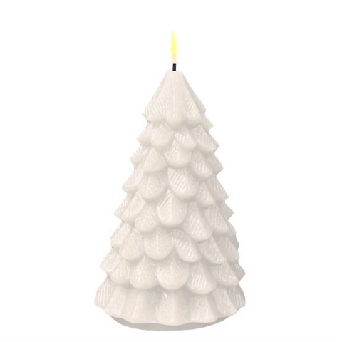 Unique LED Cream Christmas Tree Candle Big 16cm By Deluxe
