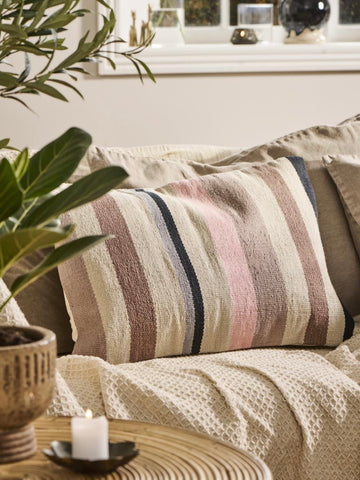 Pink/Grey Multi-coloured Cushion