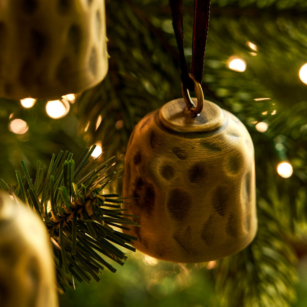 Hammered Brass Finish Bell Christmas Decoration