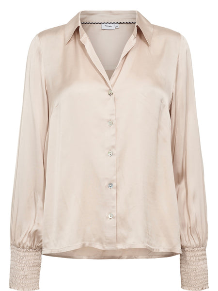 Champagne Satin Blouse by Numph