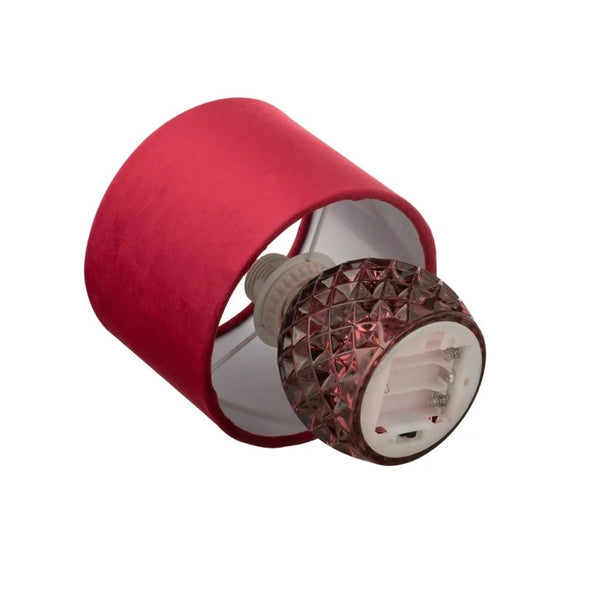 Burgundy Glass LED Table Lamp