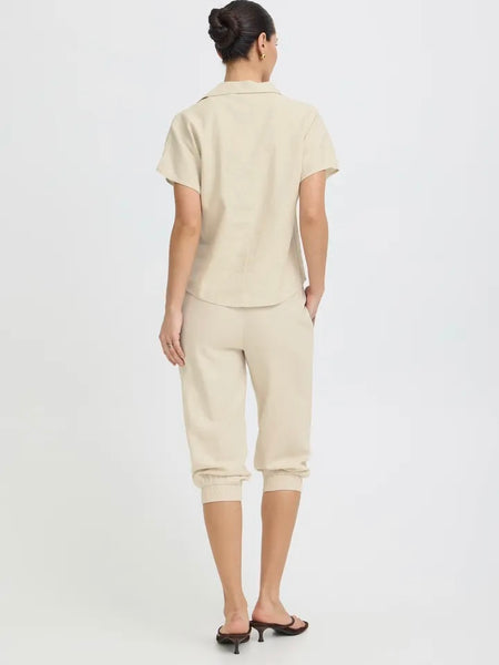 Beige Linen Mix Shirt by B Young
