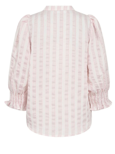 Rose Stripe Smocked Cuff Blouse by Co’ Couture