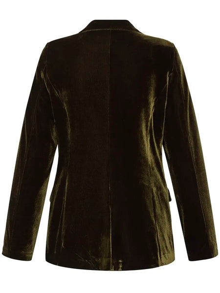 Olive Super Luxe Velvet Blazer by B Young