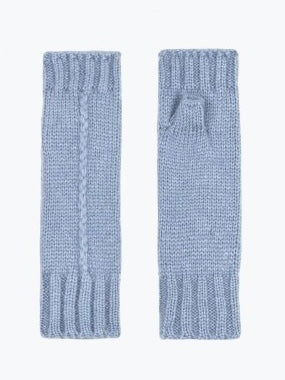 Denim Frosty Fingerless Gloves by Ange