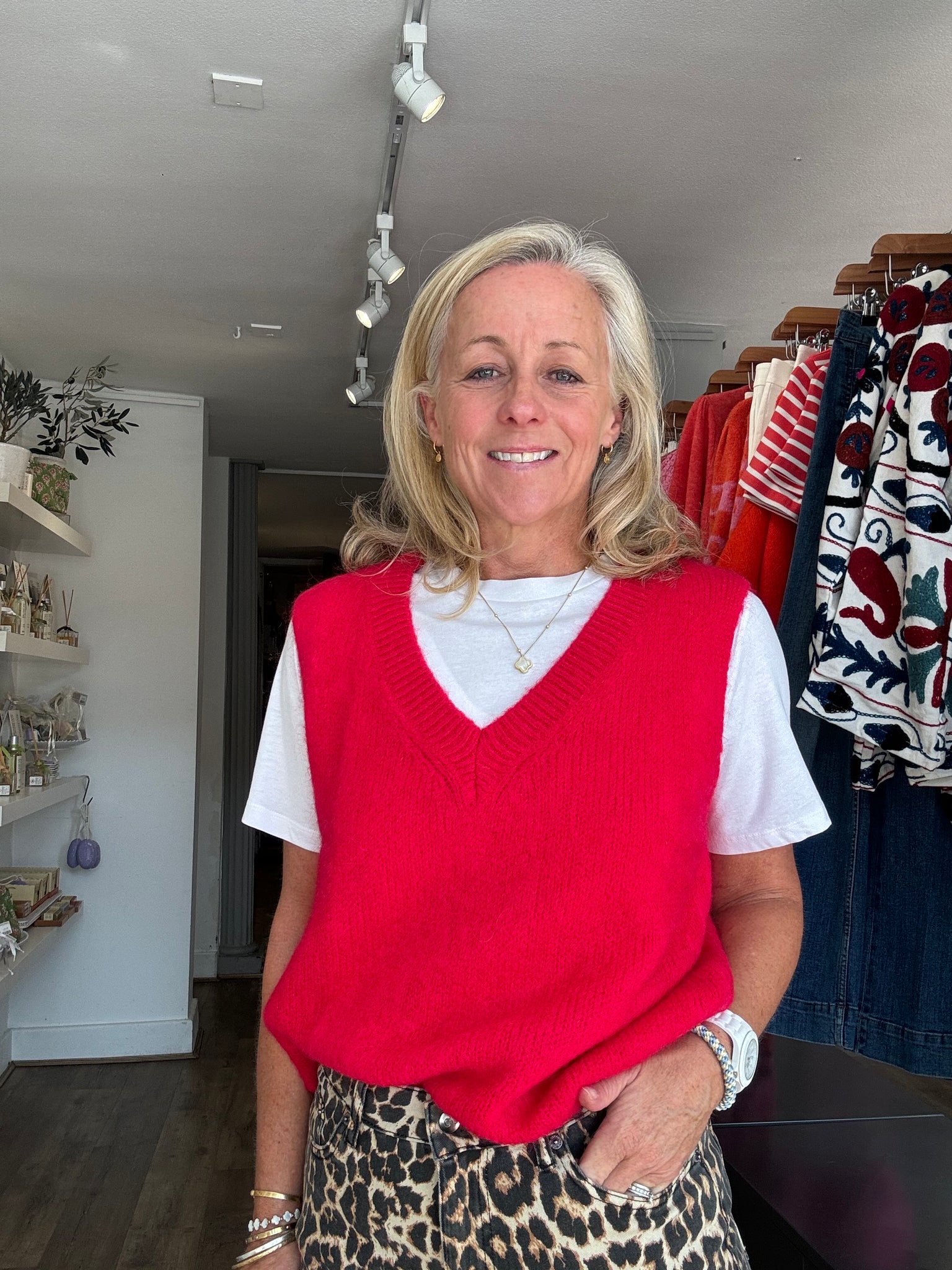 Cherry Red Angora Wool Tank