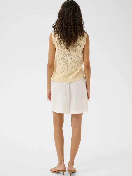 White Linen Shorts By Soaked