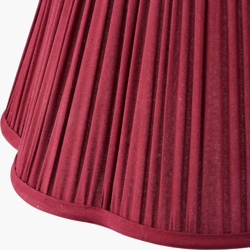 Malia 45cm Mulberry Red Pleated Scalloped Lamp Shade