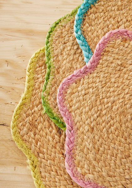 Blue Scallop Jute Placemats