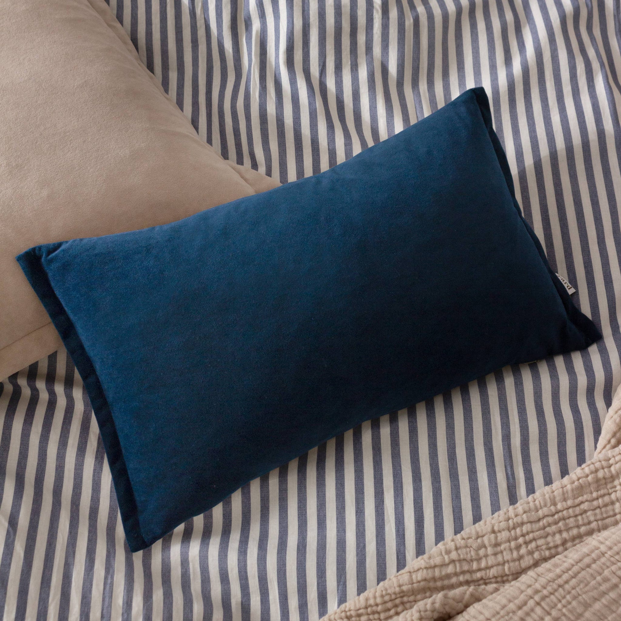 Indigo Merton Rectangular Velvet Cushion