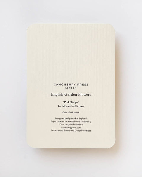 Pink Tulips Greeting Card by Canonbury Press