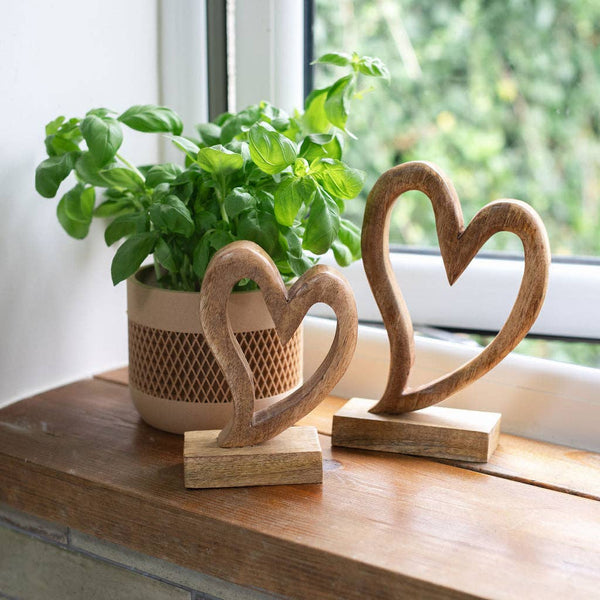 Wood Decorative Hand-carved Heart