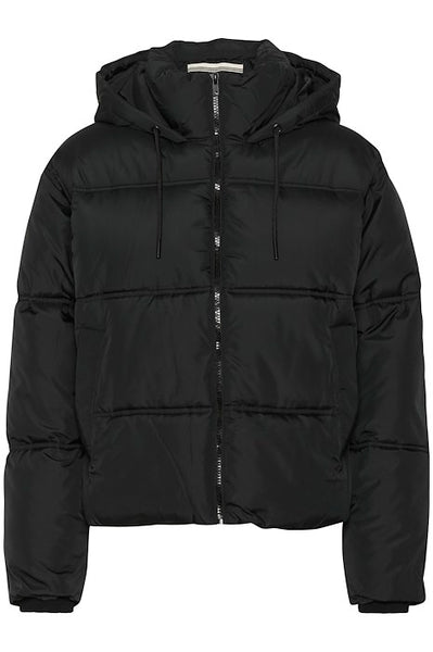 Black Boxy Puffer Jacket by Saint Tropez