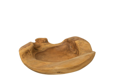 Large Natural Irregular Teak Wood Bowl