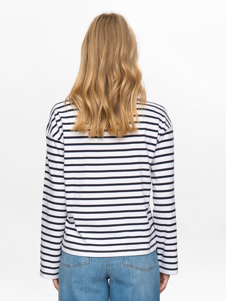 Navy Striped Long Sleeve T-Shirt By Nümph