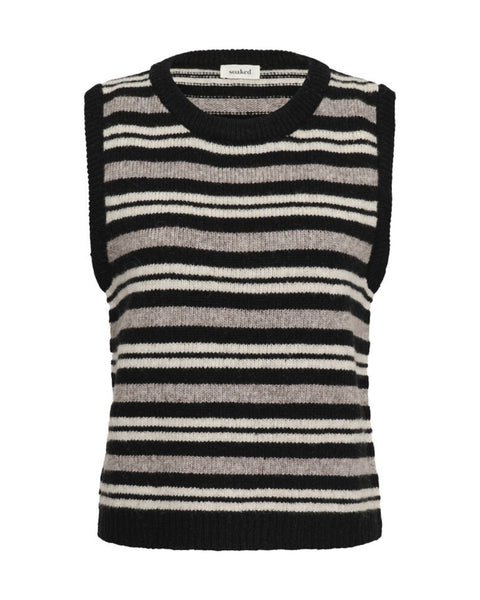 Black Stripe Knitted Tank by Soaked