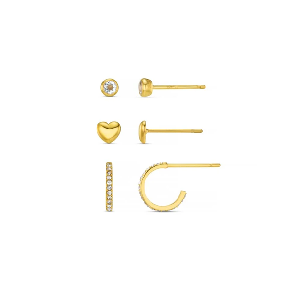 Waterproof Heart & Pavé Ear Stacking Set by Orelia