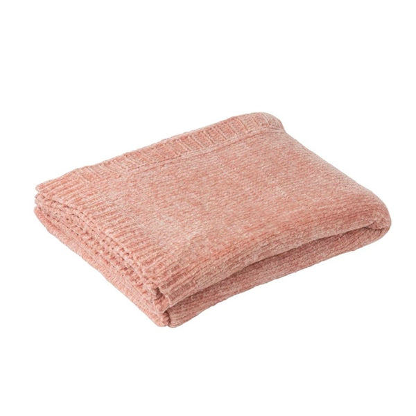 Rose Pink Chenille Blanket