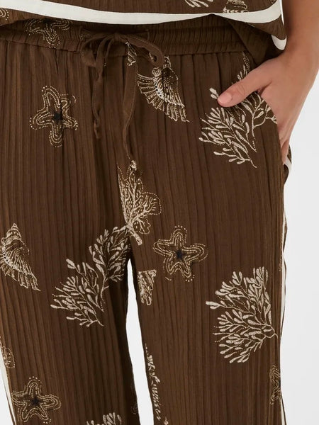 Chocolate Shell Print Trousers By Saint Tropez
