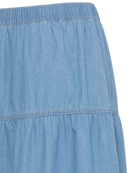 Light Blue Denim Maxi Skirt by B Young