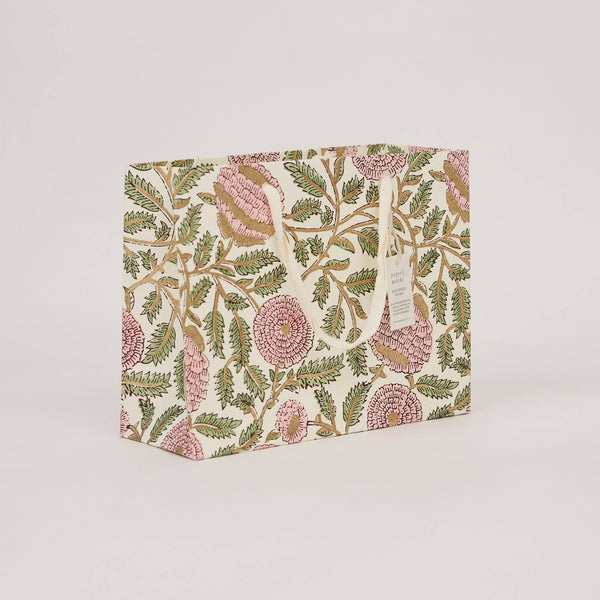 Pink Block Printed Gift Bags (Medium)