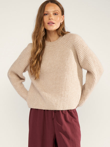 Ecru Chunky Rib Jumper by Numph