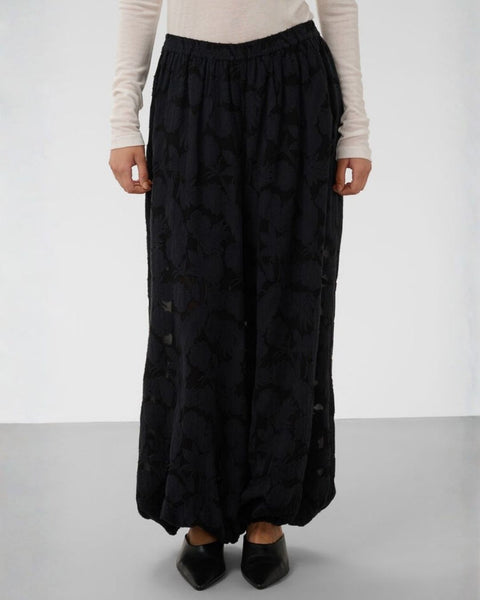 Black Jacquard Balloon Trousers by Soaked