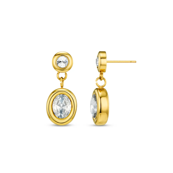 Double Crystal Drop Earrings by Orelia