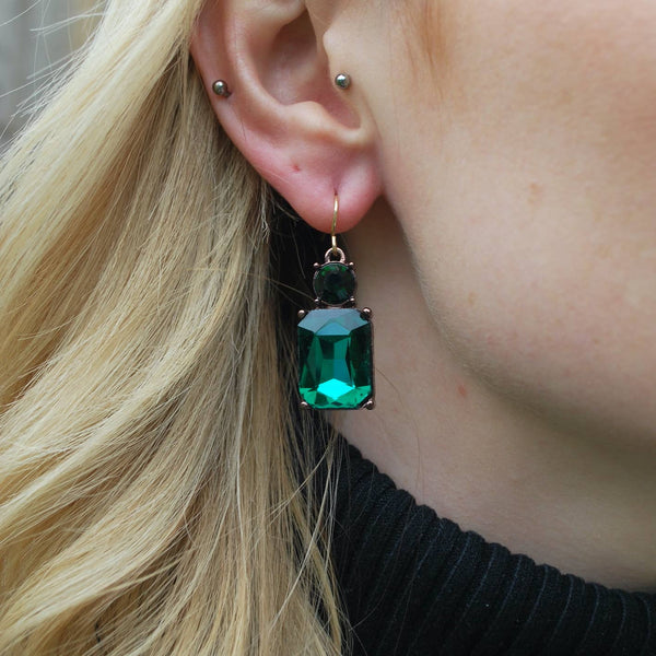 Emerald Twin Gem Earring