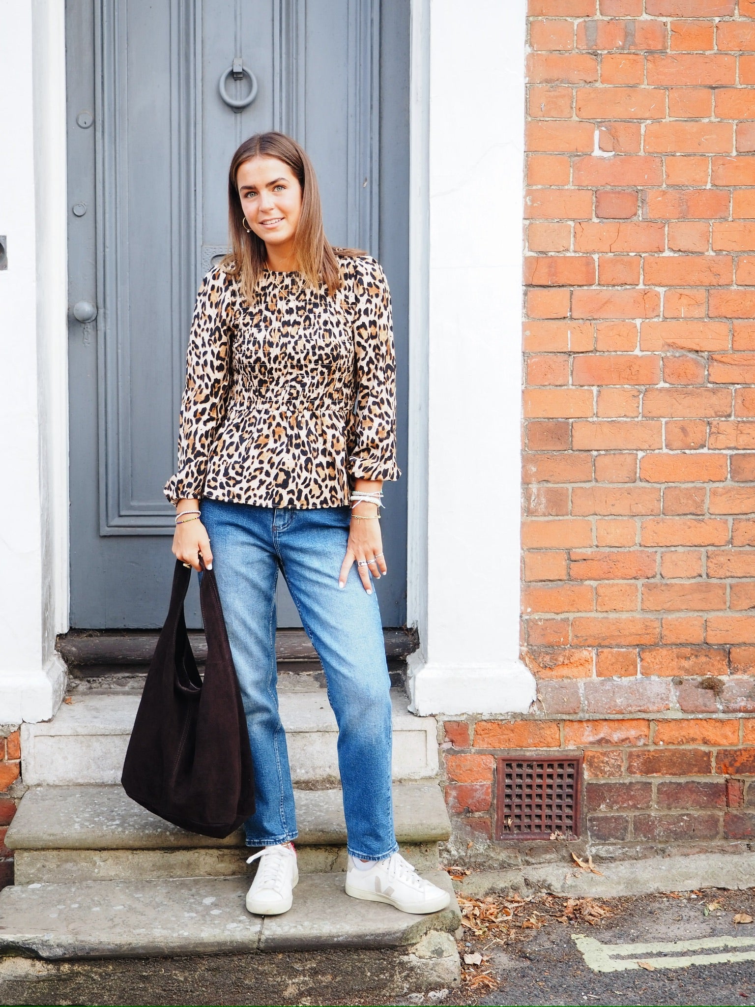 Leopard Print Smock Blouse by B Young