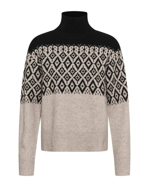 Black and Cream Fair Isle Jumper by Soaked