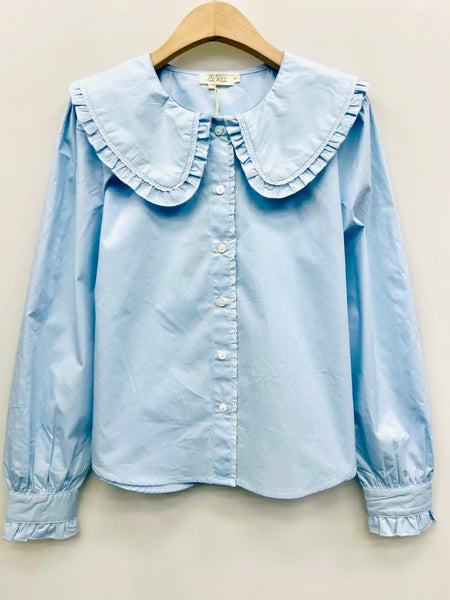 Pale Blue Peter Pan Collar Blouse By Lili and Lala