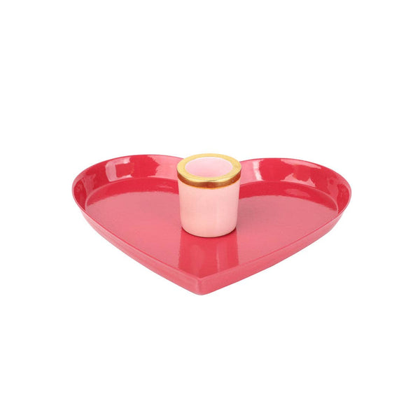 Enamel Heart Shaped Candle Holder