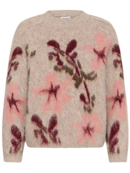 Neutral Blossom Print Jumper By Saint Tropez