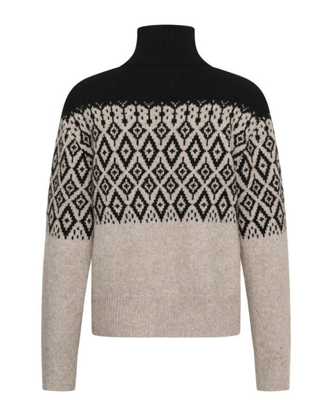 Black and Cream Fair Isle Jumper by Soaked