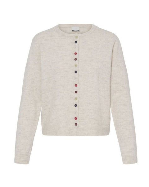Ecru Multi Button Cardigan by Ichi